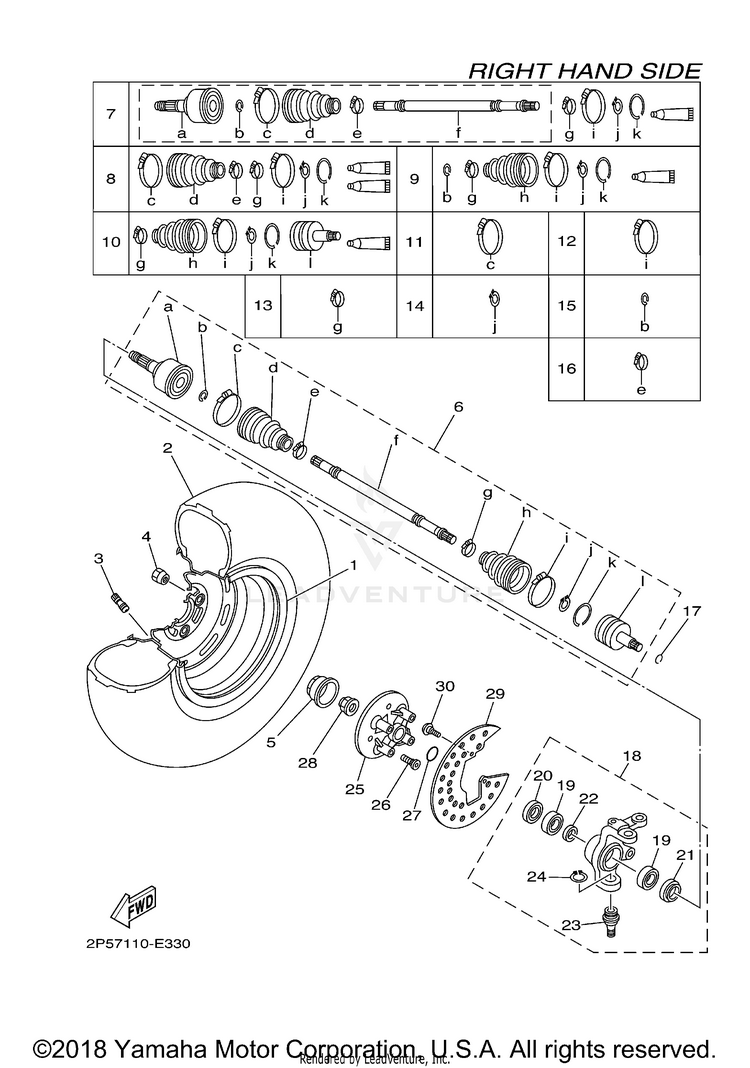Front Wheel 2 RHINO 450 HUNTER - YXR45FHX - 2008 Schematic