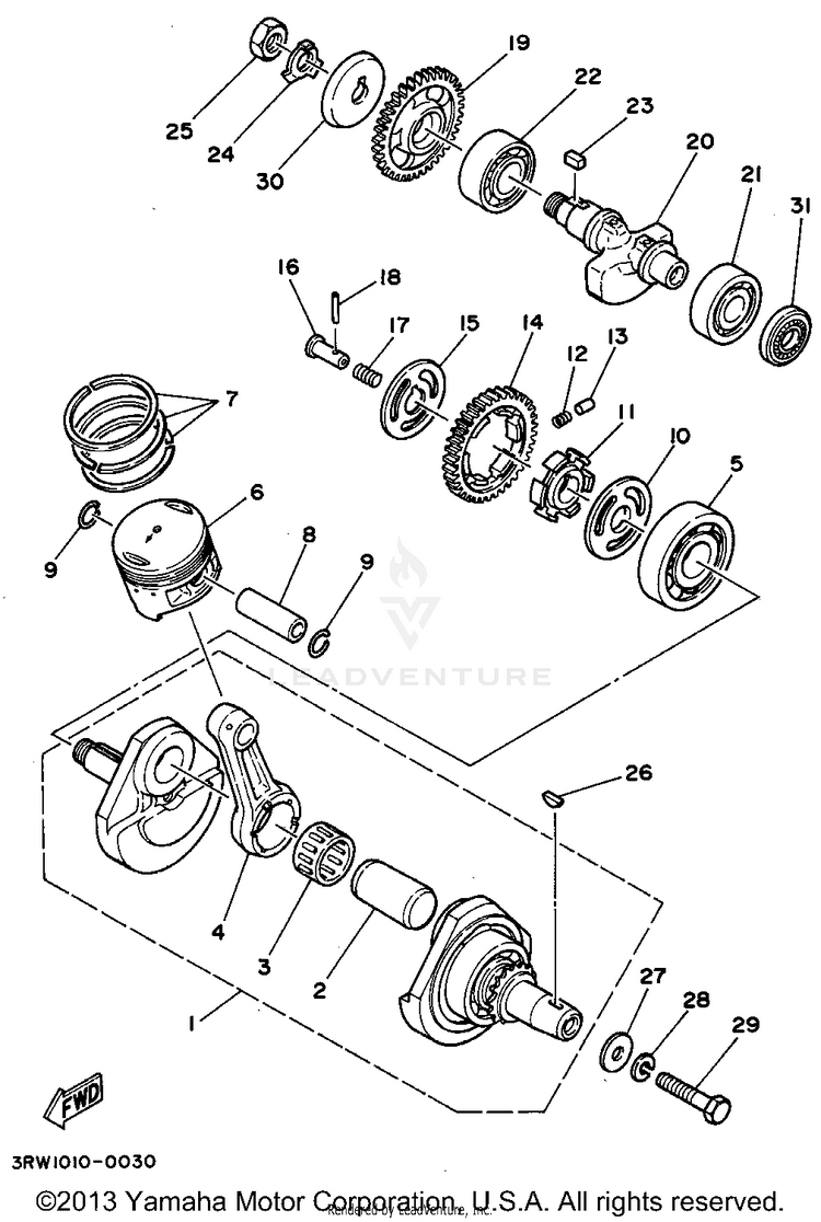 Crankshaft Piston Schematic