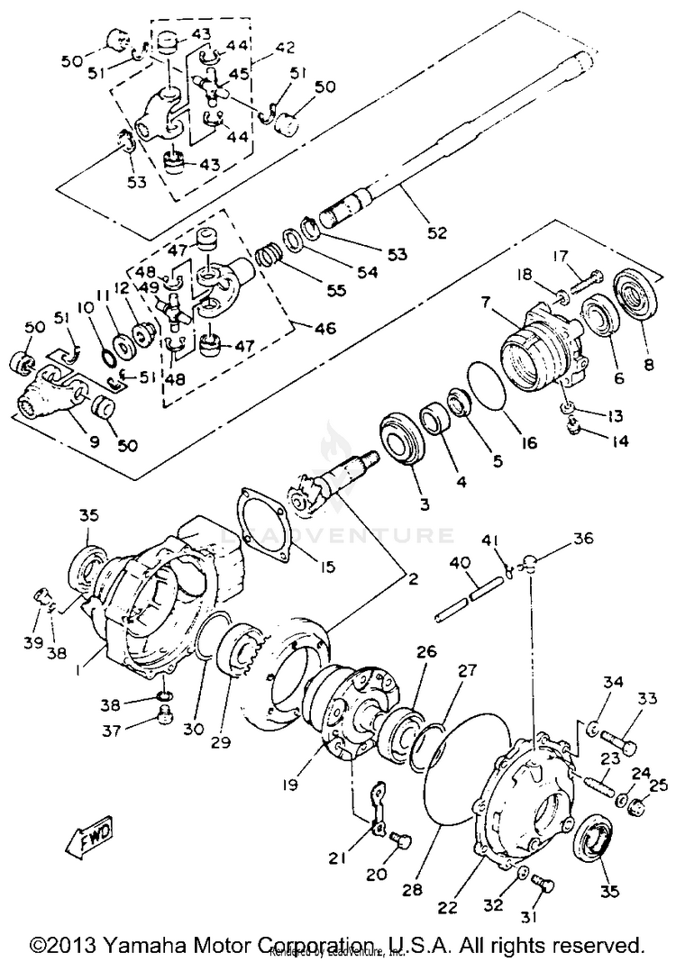 Front Differential BIG BEAR 4WD (ME & NH Only) - YFM350FWE_MNH - 1993 Schematic