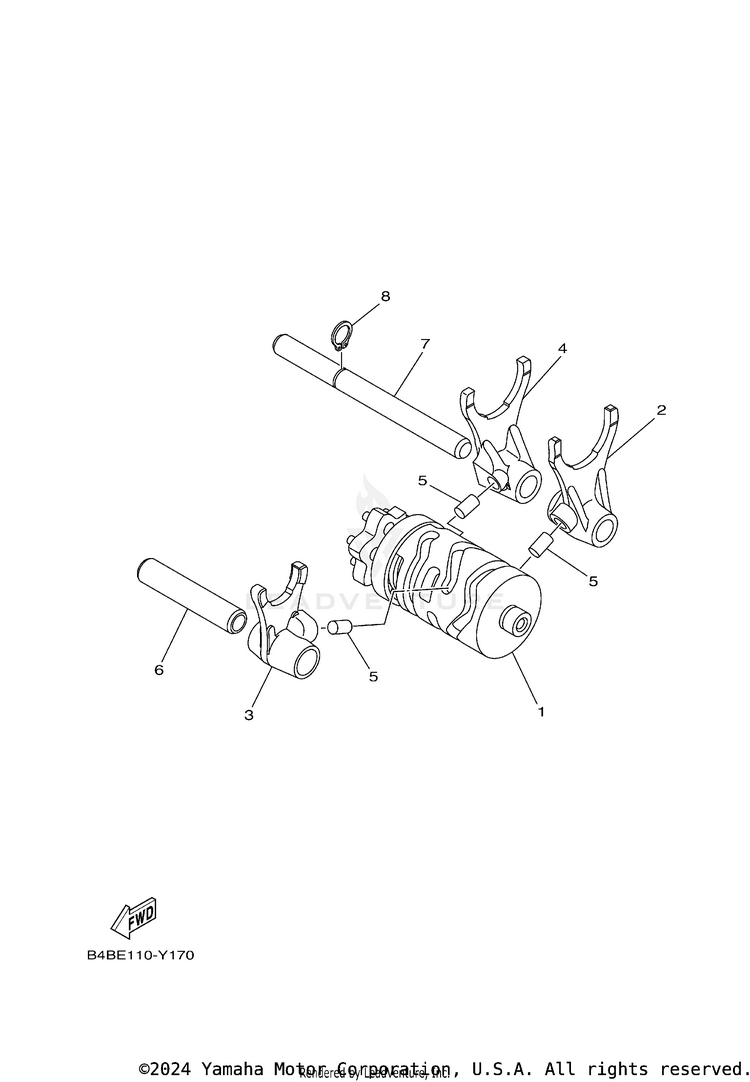 Shift Cam & Fork Schematic