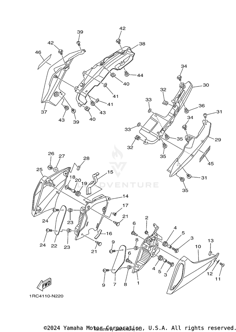 Side Cover FZ09 CA - FZ09ECGY - 2014 Schematic
