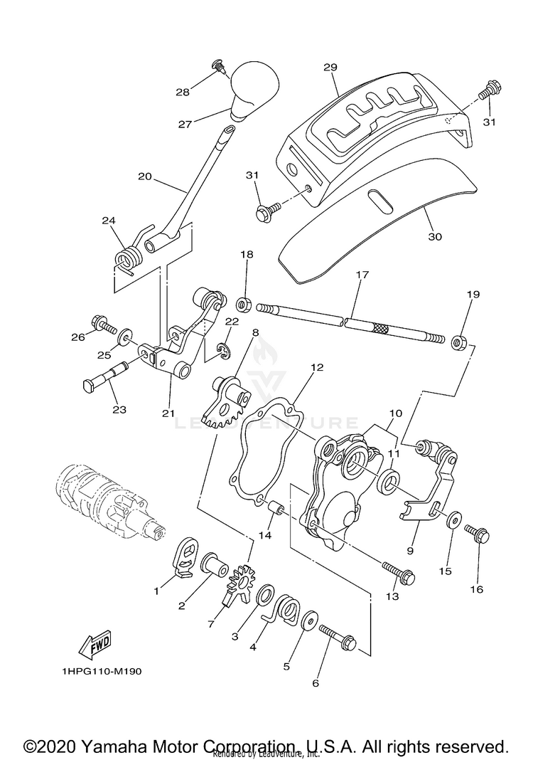 Shift Shaft GRIZZLY EPS SPECIAL - YFM70GPSLS - 2020 Schematic