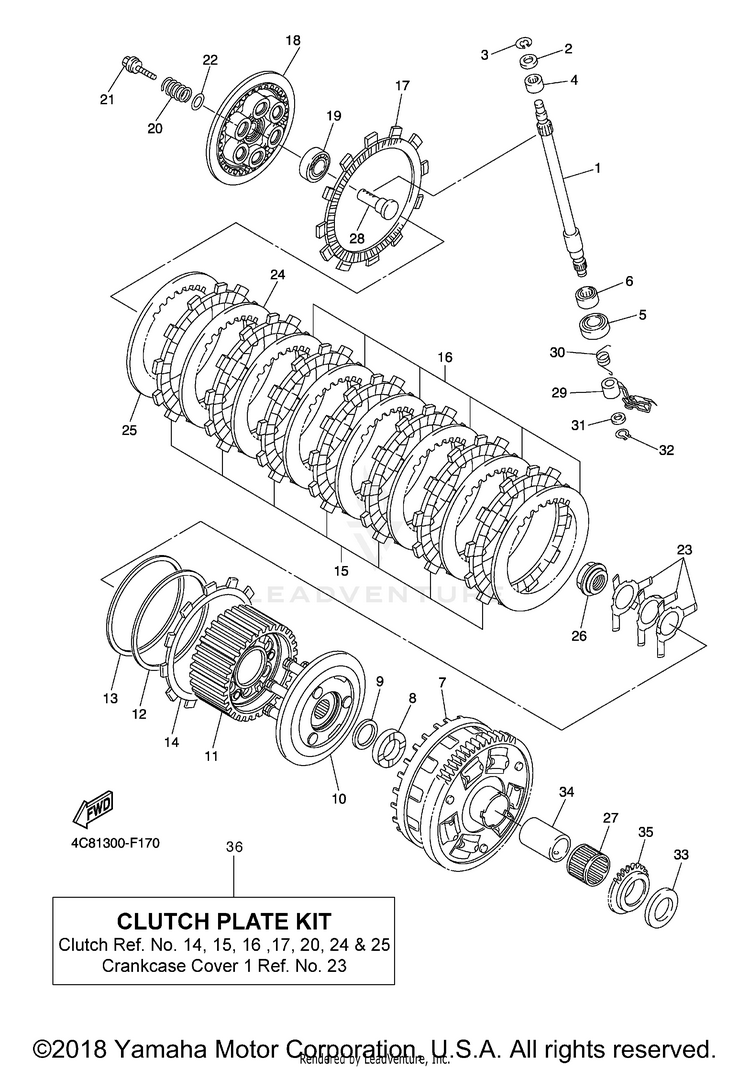 Clutch R1 - YZFR1XCB - 2008 Schematic