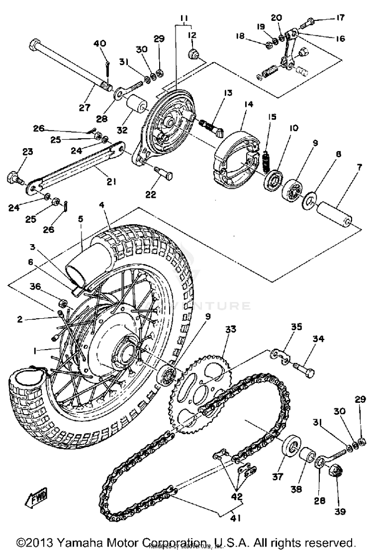 Rear Wheel GTMXF - 1979 Schematic