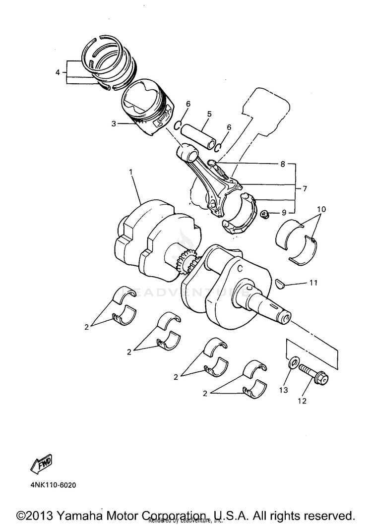 Crankshaft Piston Schematic