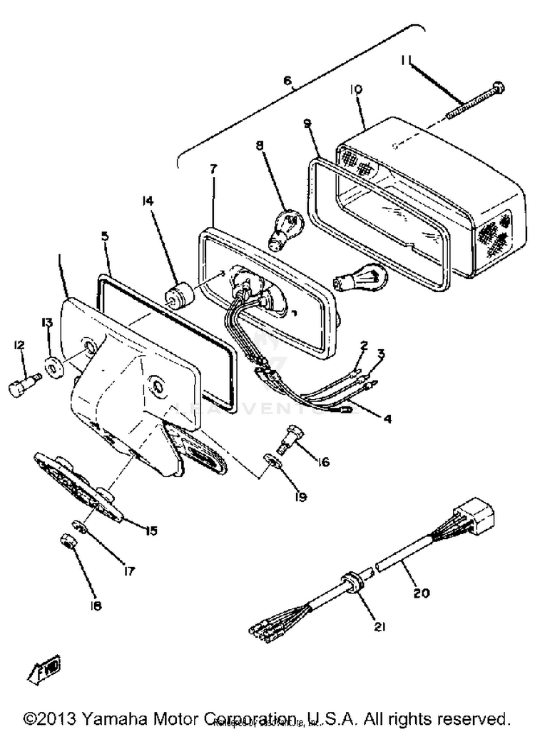 Taillight XS1100G - 1980 Schematic
