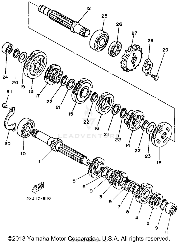 Transmission BLASTER - YFS200D - 1992 Schematic