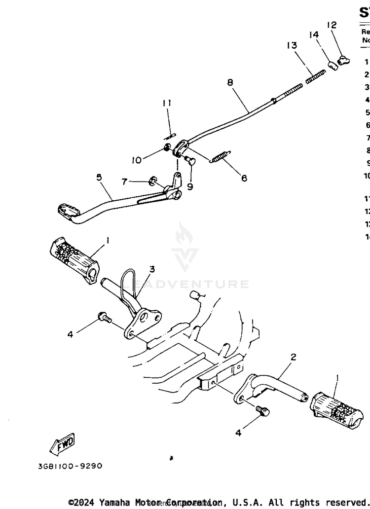Stand - Footrest Schematic