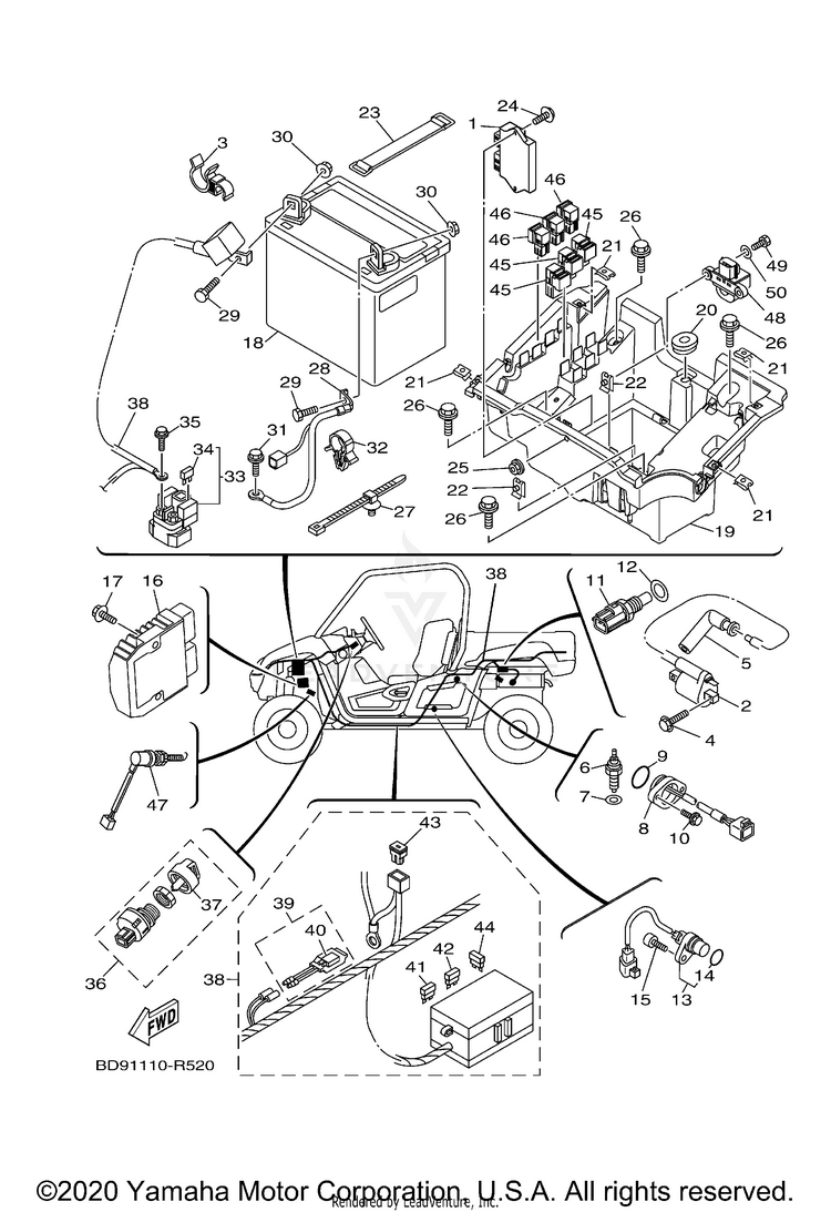 Electrical 1 VIKING - YXM70VDXLR - 2020 Schematic