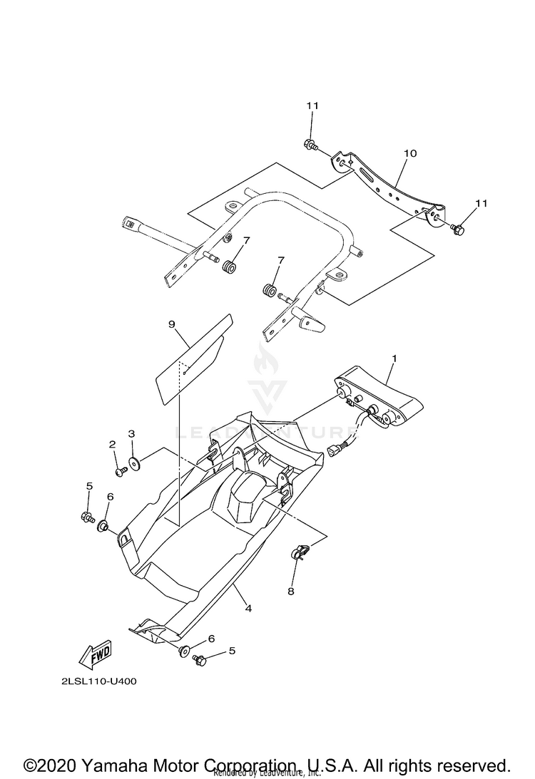 Taillight RAPTOR 700R SE - YFM70RSSLM - 2020 Schematic