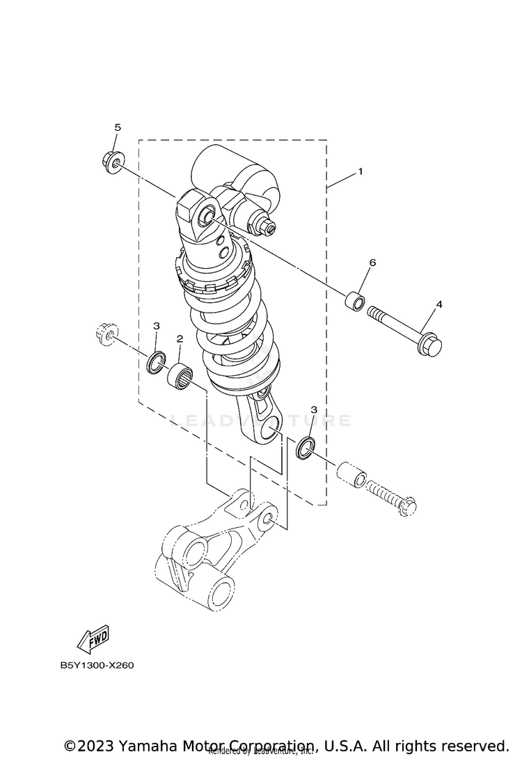 Rear Suspension MT10 - MT10NCB - 2022 Schematic