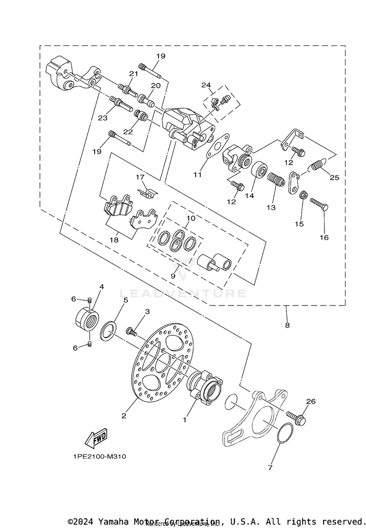 Rear Brake Caliper Schematic