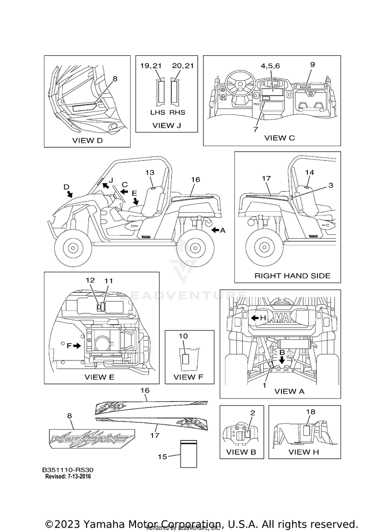 Emblem Label 1 WOLVERINE - YXE70WDBHG - 2017 Schematic