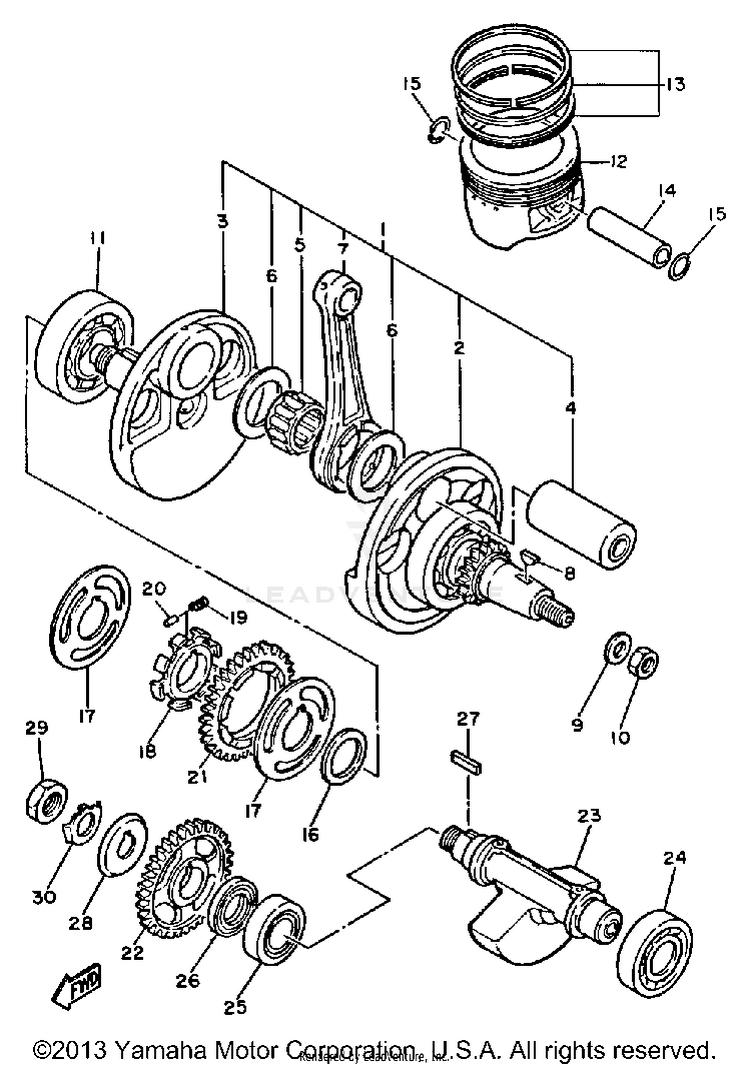 Crankshaft - Piston Schematic