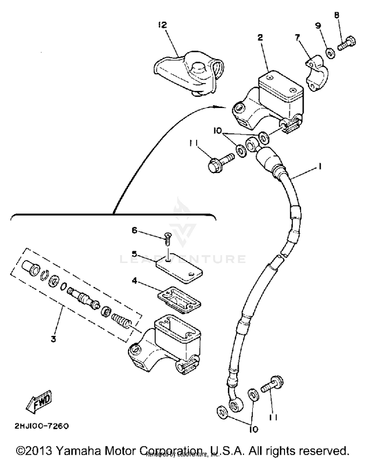 Front Master Cylinder Schematic