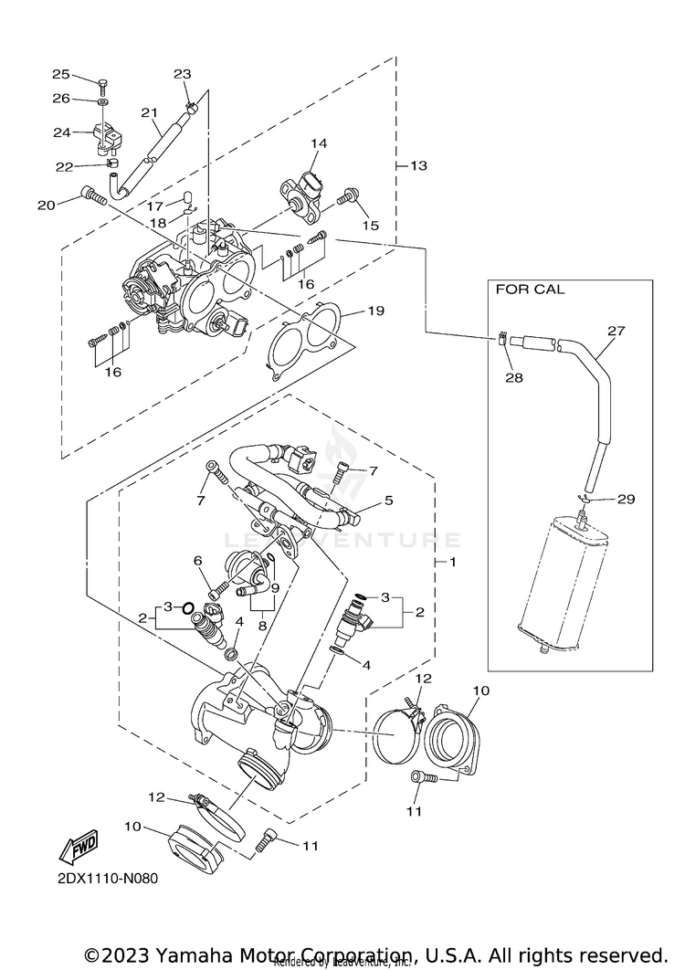 Intake 1 BOLT R SPEC CA - XVS95CFCB - 2015 Schematic