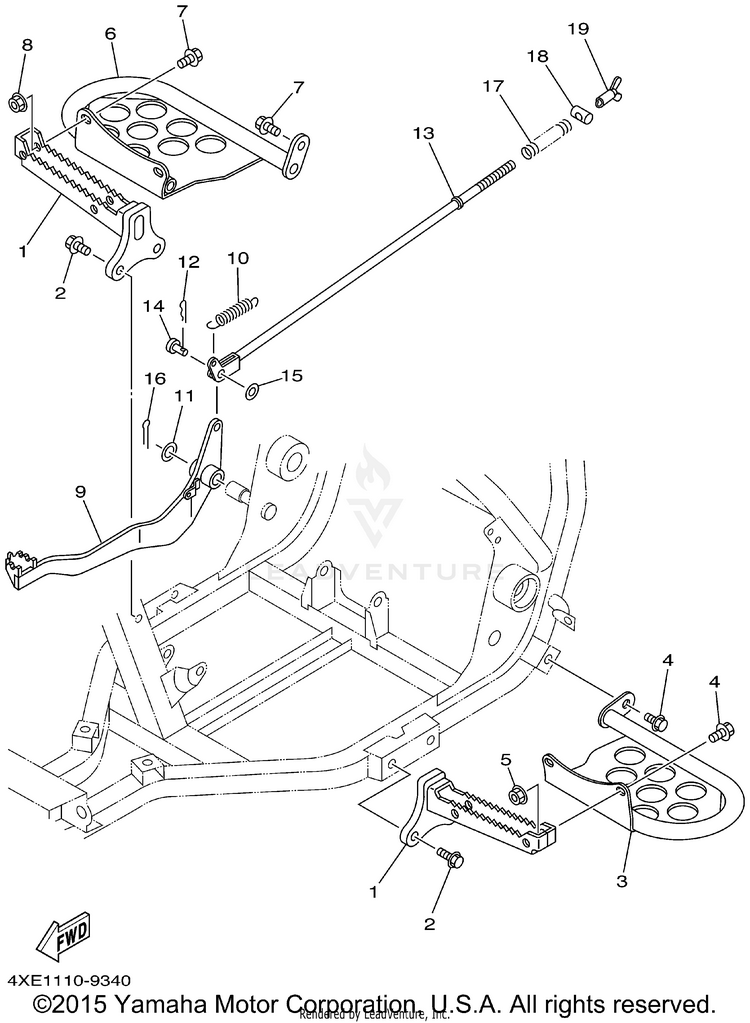 Stand Footrest BEAR TRACKER 2WD_REALTREE - YFM250XHP - 2002 Schematic