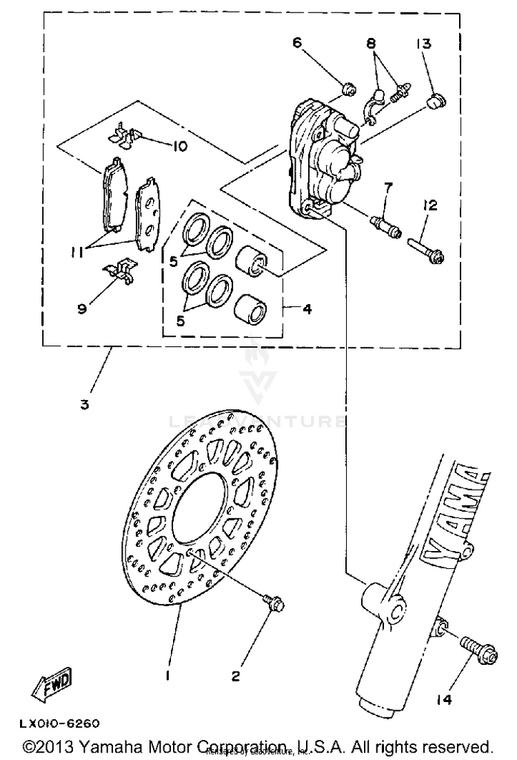 Front Brake-Caliper Schematic