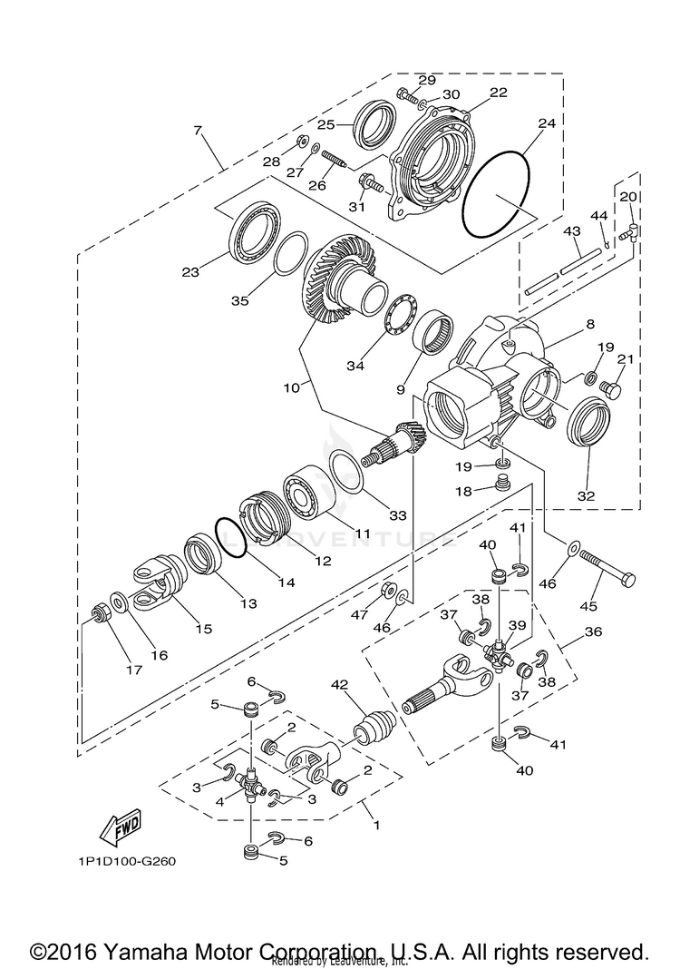 Drive Shaft GRIZZLY 400 4WD - YFM4FGX - 2008 Schematic