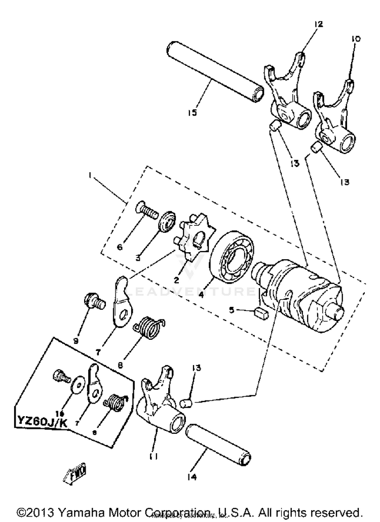 Shift Cam - Fork-Yz60h - J - K Schematic