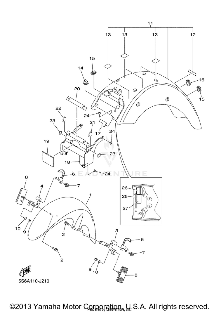 Fender V STAR 1300 TOURER - XVS13CTZCB - 2010 Schematic