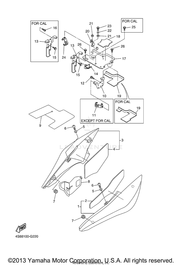 Side Cover FZ6 - FZS6YCB - 2009 Schematic