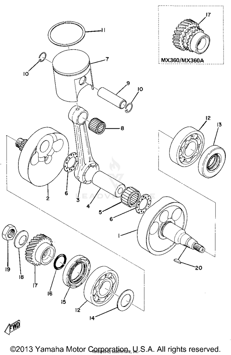 Crank - Piston Schematic