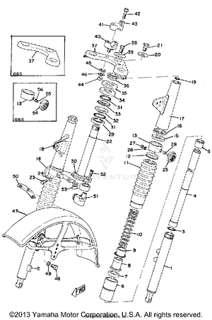 Front Fork - Front Fender Schematic
