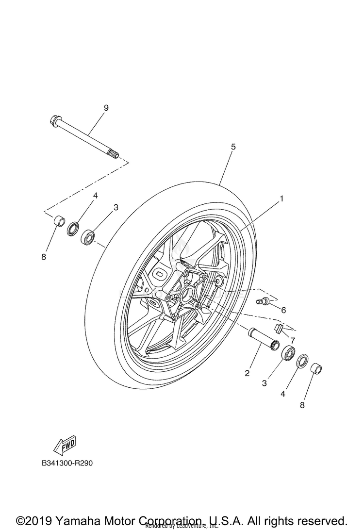 Front Wheel XSR700 - XSR700JCGY - 2018 Schematic