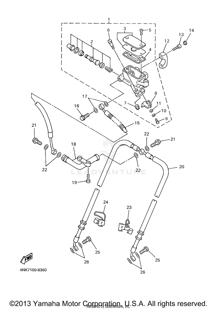 Front Master Cylinder Schematic