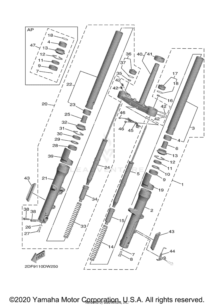 Front Fork STAR VENTURE - XV19FML - 2021 Schematic
