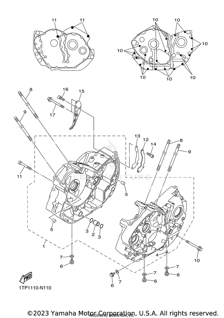 Crankcase BOLT R SPEC CA - XVS95CFCB - 2015 Schematic
