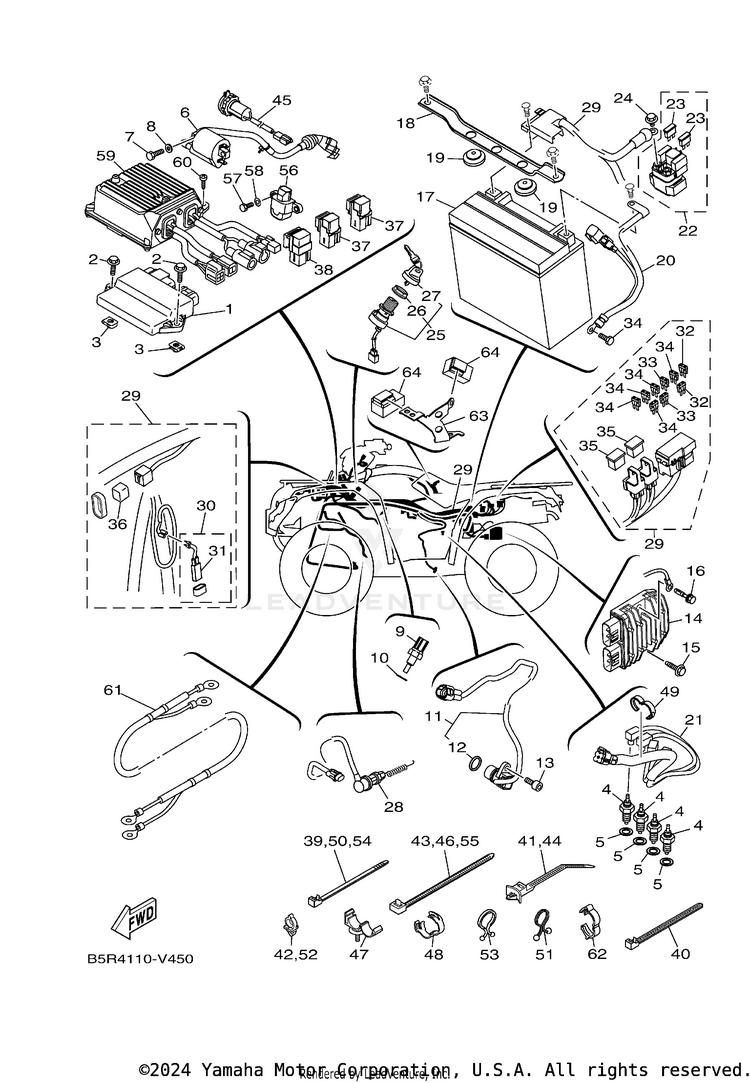 Electrical 1 KODIAK 450 EPS SE - YFM45KPSLG - 2020 Schematic