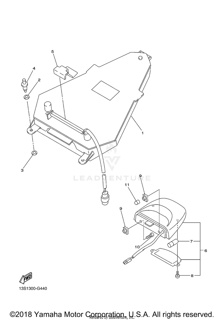Taillight YZFR6 60TH ANNIVERSARY - YZFR6GCY - 2016 Schematic