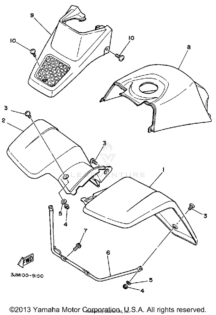 Front Fender BLASTER - YFS200B - 1991 Schematic