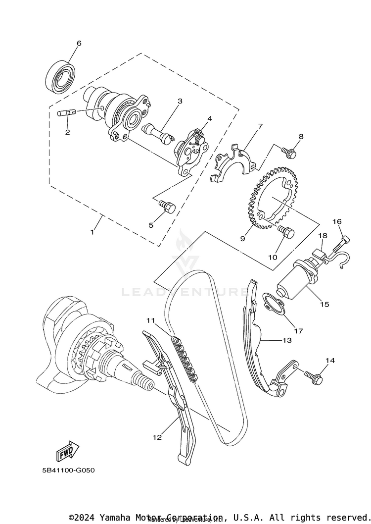 Camshaft Chain RHINO 700 FI SPORT E - YXR7FSP2Y - 2009 Schematic
