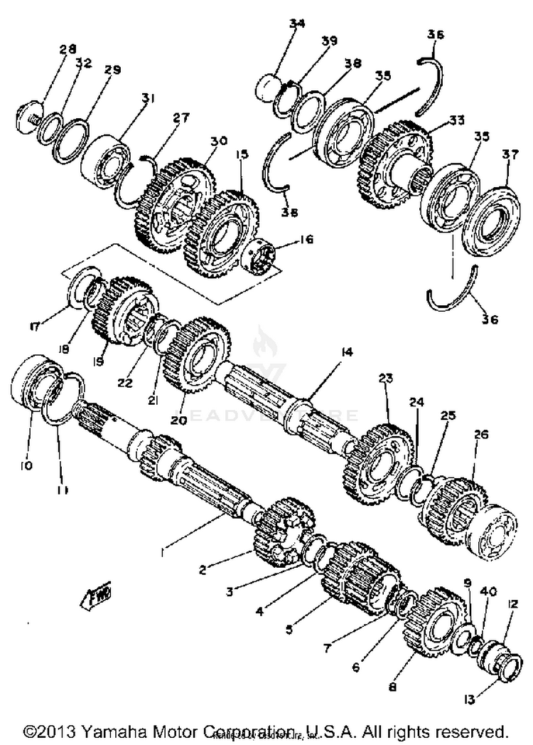 Transmission XS1100H - 1981 Schematic