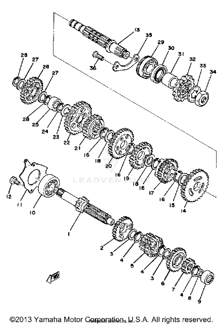 Transmission Yz125d Schematic