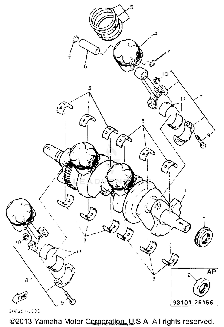 Crankshaft - Piston Schematic