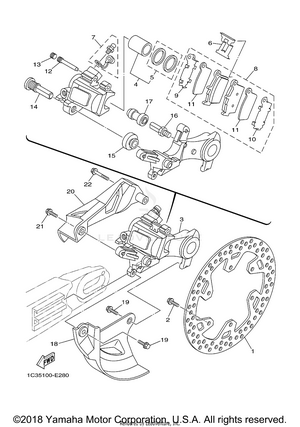 Rear Brake Caliper Schematic