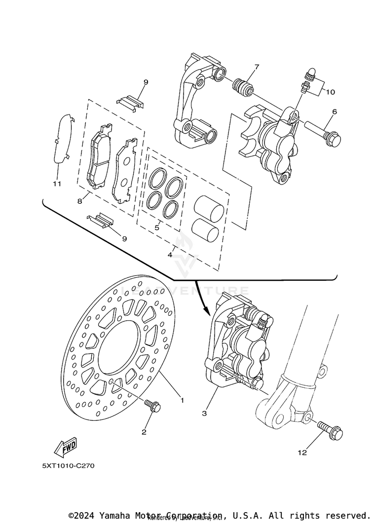 Front Brake Caliper Schematic