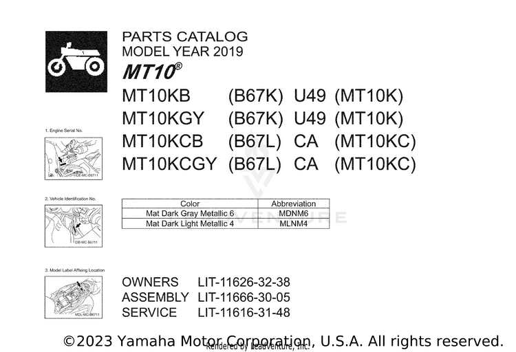 1 Title Page MT10 - MT10KCB - 2019 Schematic