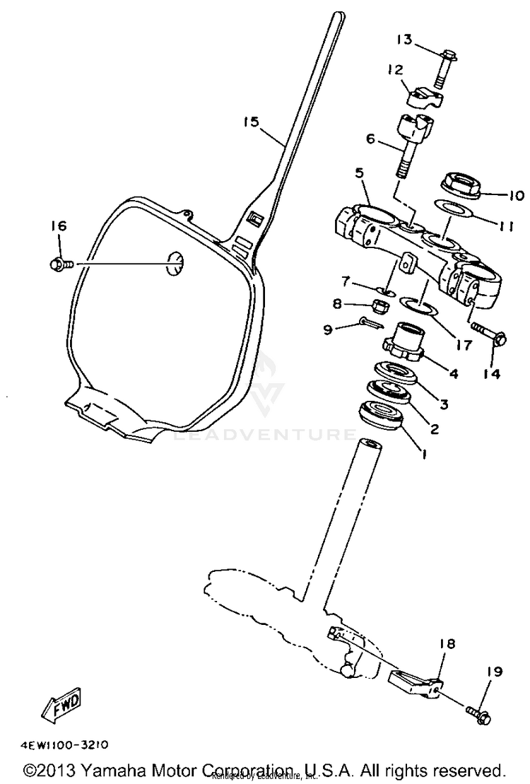 Steering YZ250E1 - 1993 Schematic