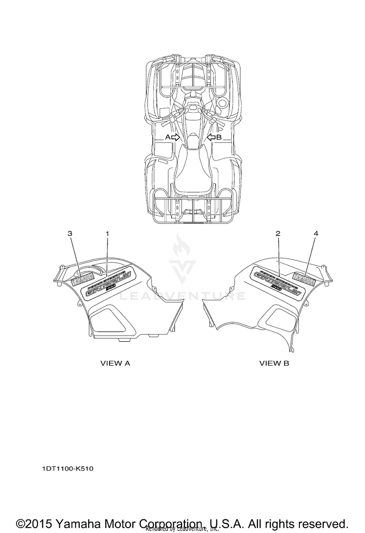 Graphics GRIZZLY 700 EPS 4WD - YFM7FGPA - 2011 Schematic