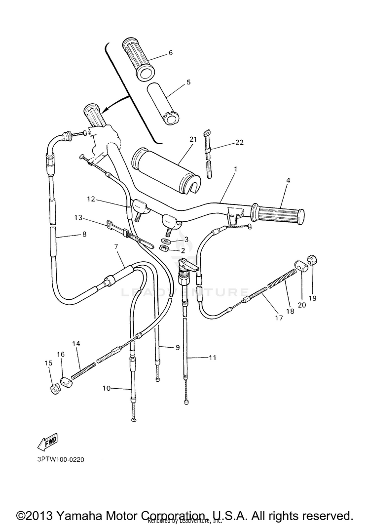 Steering Handle. Cable Schematic