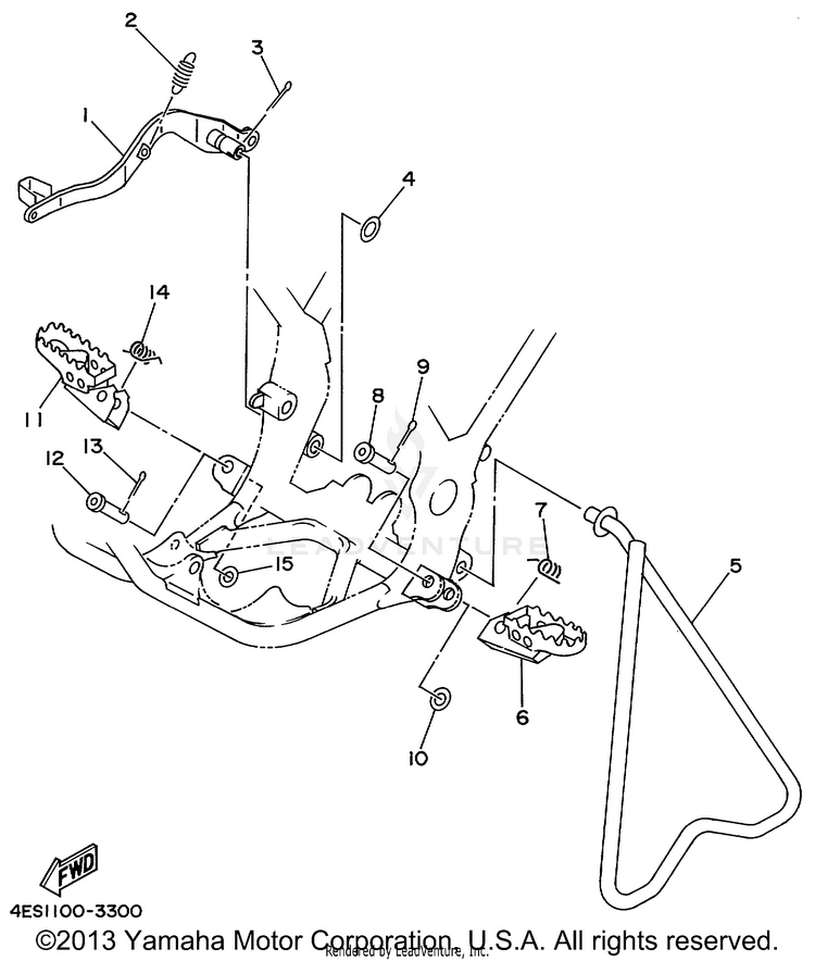 Stand Footrest YZ80 - YZ80L - 1999 Schematic