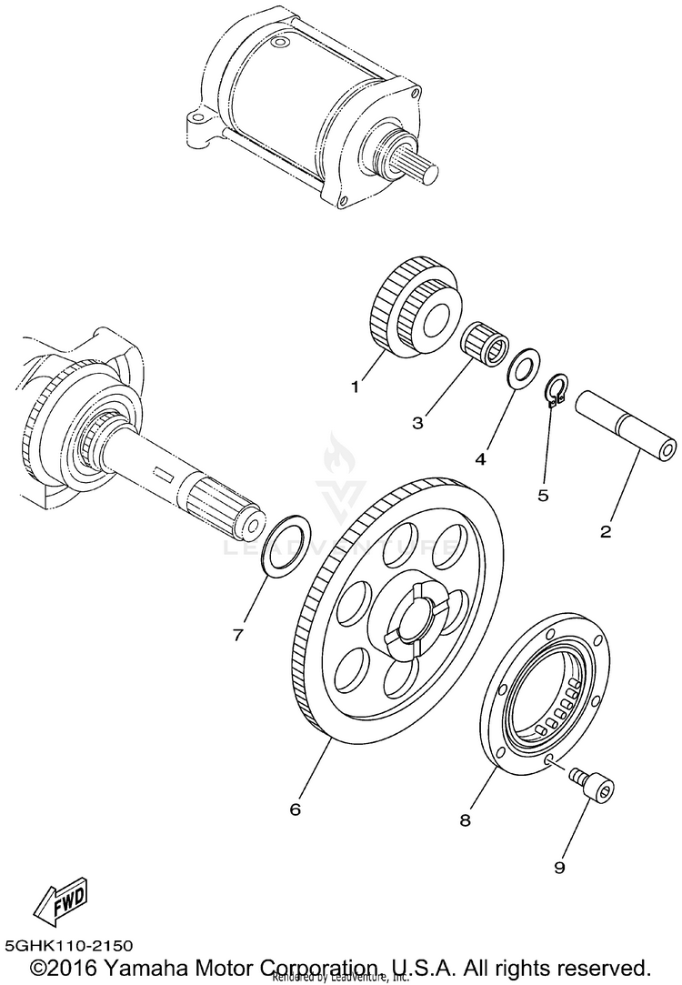 Starter Clutch KODIAK 4WD - YFM400FAP - 2002 Schematic