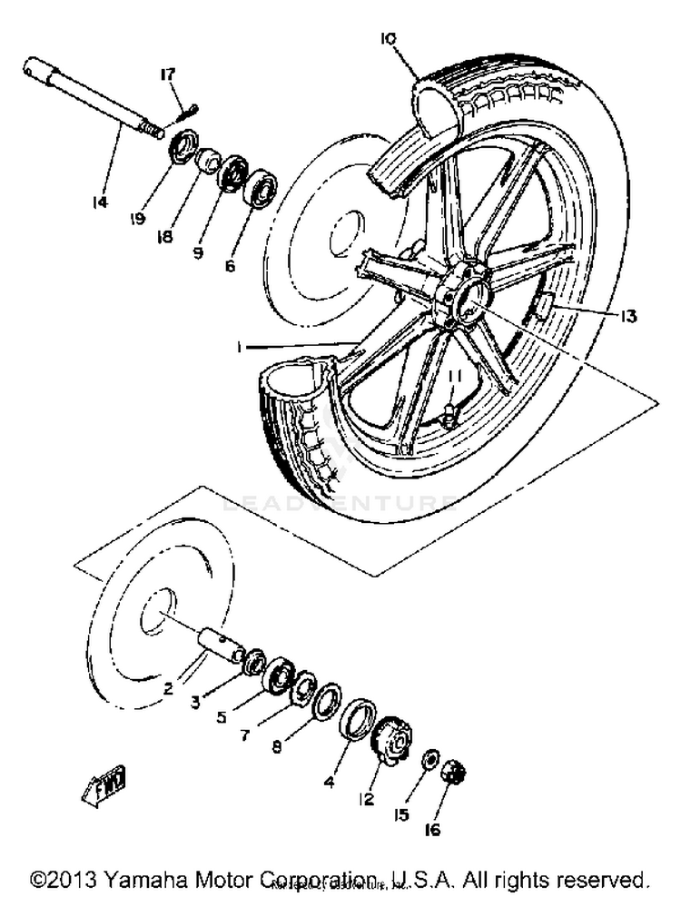 Front Wheel XS1100SH - 1981 Schematic