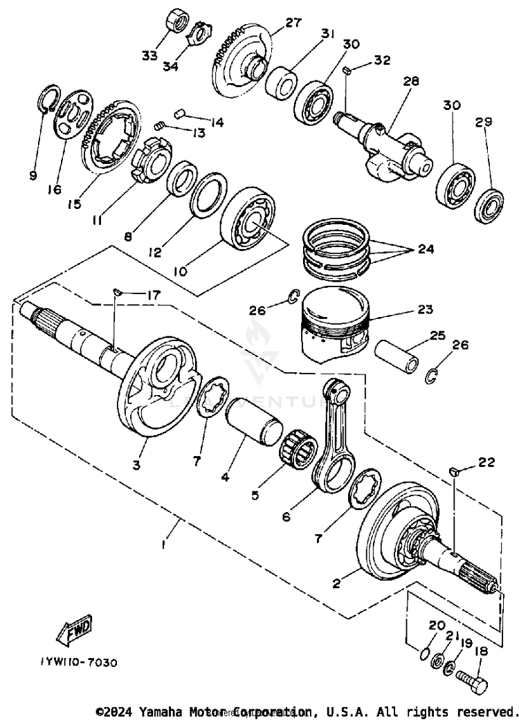 Crankshaft - Piston Schematic