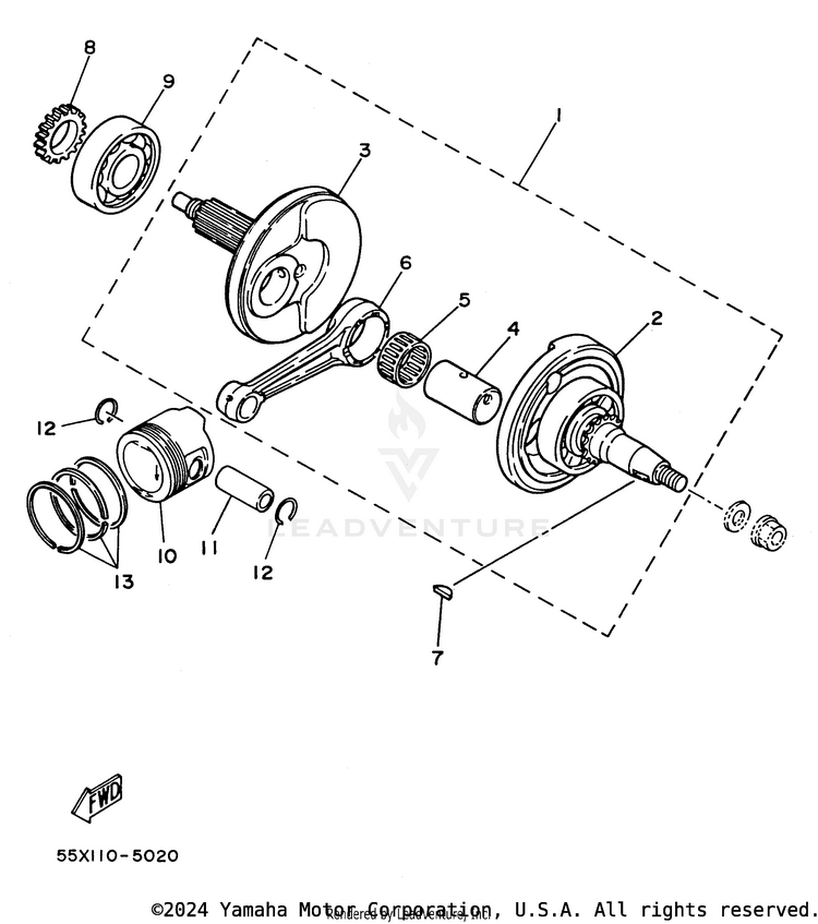 Crankshaft - Piston Schematic